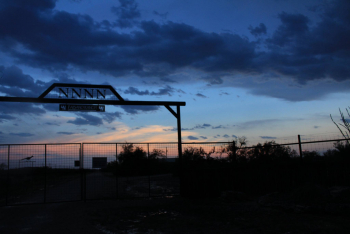 gate at sunset